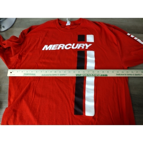 Mercury Gildan long sleeve red t-shirt with large front graphic - Picture 5 of 9